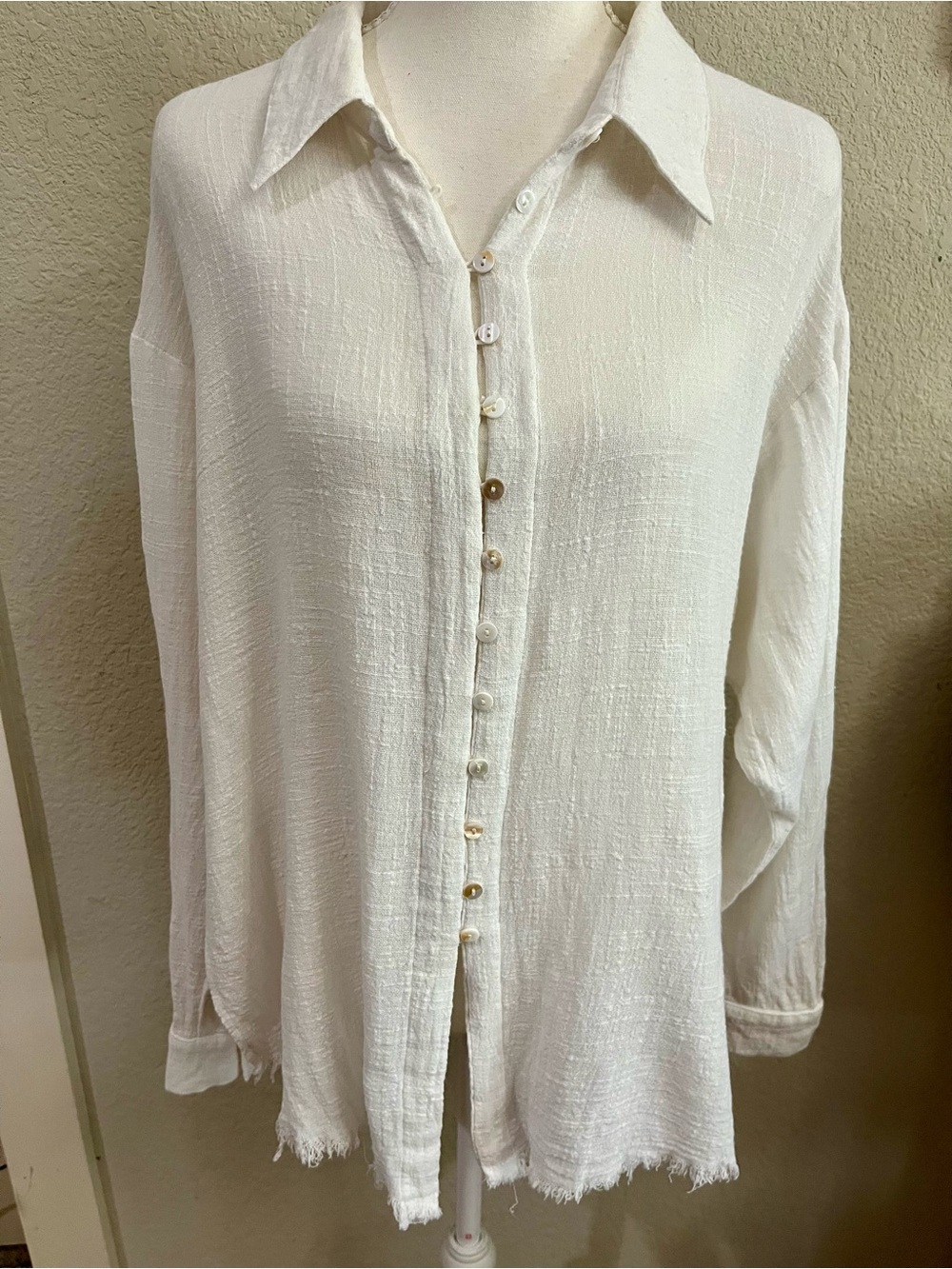 Muse gauze button-down blouse